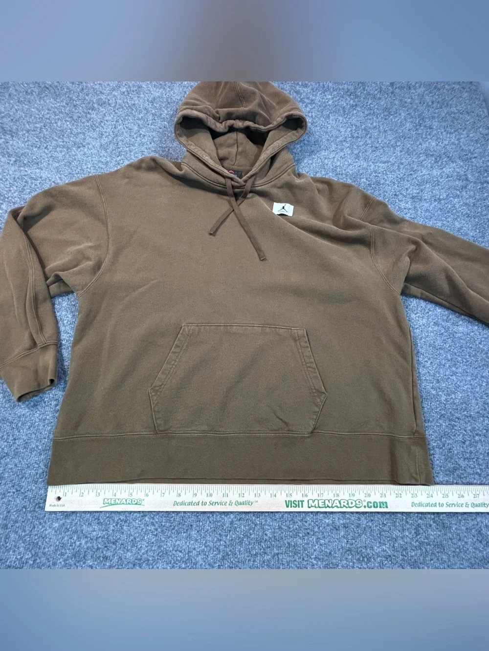 Nike Air Jordan Flight Hoodie Mens Medium Brown Washed Oversized Sweatshirt